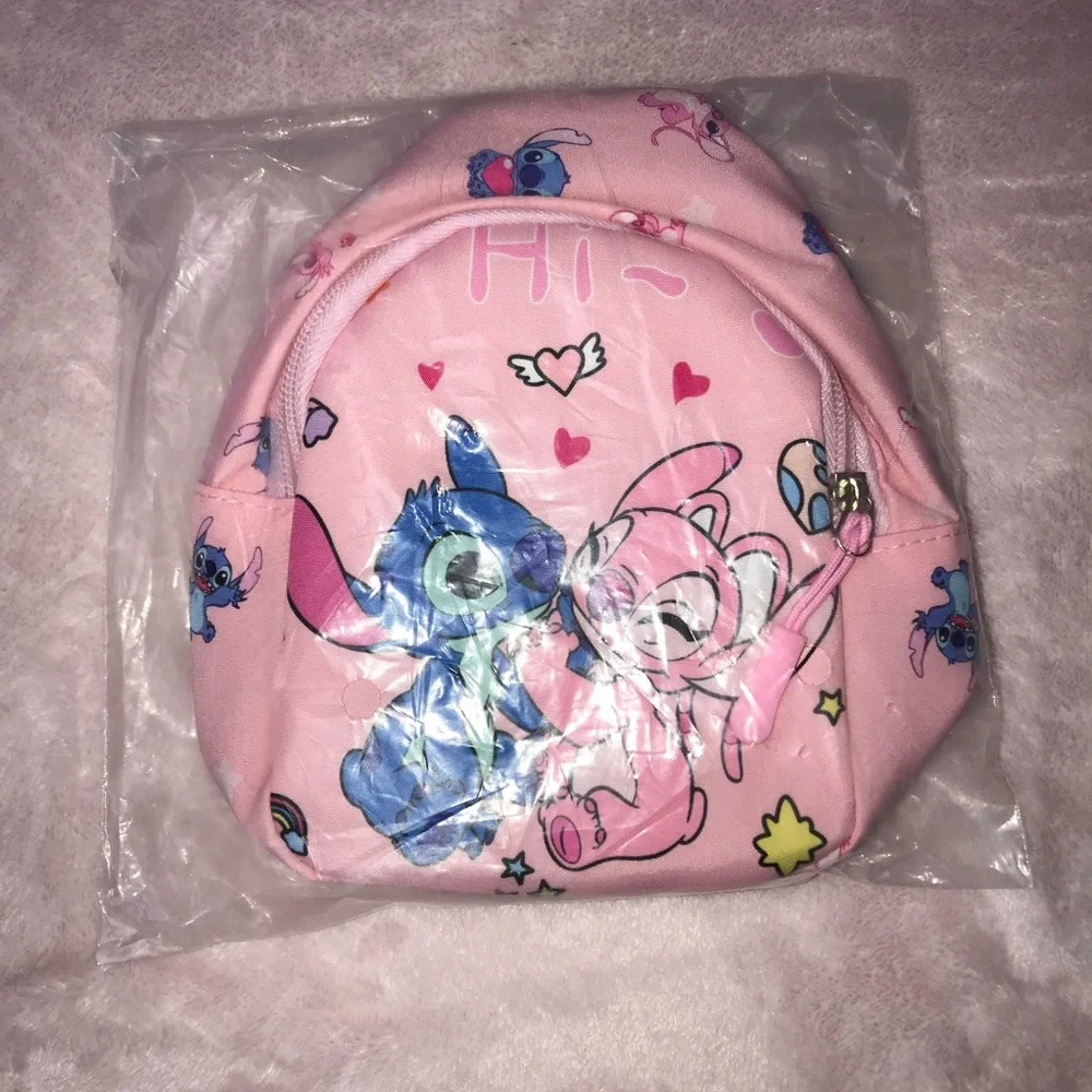 Stitch & Angela Heart Pink Small Sling Bag Backpack New without Tags - Picture 3 of 13